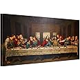 Vintage Home Decor Large Artwork The Last Supper Gallery Decor Canvas Print Leonardo da Vinci Classic Art Reproductions Framed to Hang 20x40inch Jesus Religion Picture