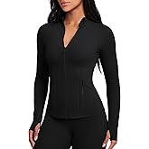 GYM RAINBOW Womens AiringBrez Full Zip Workout Jacket Lightweight Waist-Snatching Hip Length Athletic Gym Running Jacket