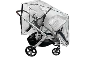SASHA'S Double Rain and Wind Cover Made for UPPAbaby Vista V2/V3 Double Stroller System w/RumbleSeat - Clear, Ventilation Holes, Maximum Coverage, Made in USA (Stroller not Included)