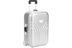 Cute Baby Toy Rolling Suitcase Mini Luggage Box for Kids Toys Storage and Birthday Gifts (Silver)