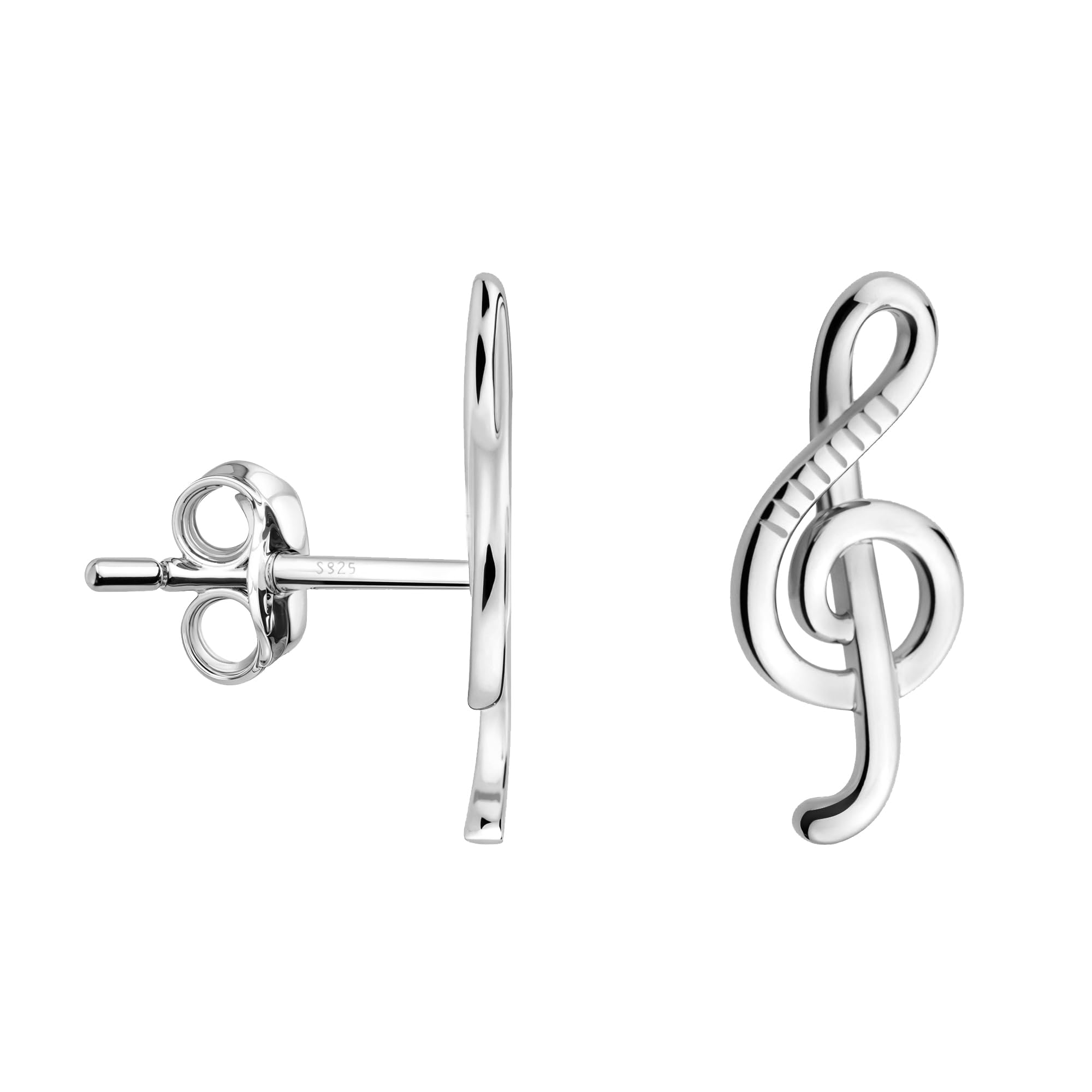 SOFIA MILANI - Women's Earrings 925 Silver - Music Treble Clef Stud Earring - E0674
