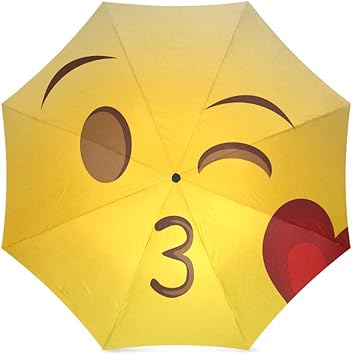 Amazon スマイリー絵文字絵文字イエローアンチ雨防風旅行ゴルフスポーツ折りたたみ式傘 Emojis Umbrella ゴルフ傘