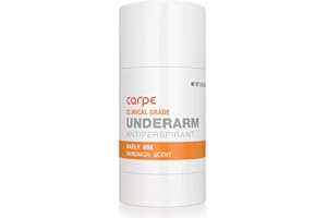 Carpe Clinical Strength Deodorant + Antiperspirant - Clinical Grade Solid Stick - Combat Excessive Underarm Sweating + Hyperhidrosis (Mandarin Scent)