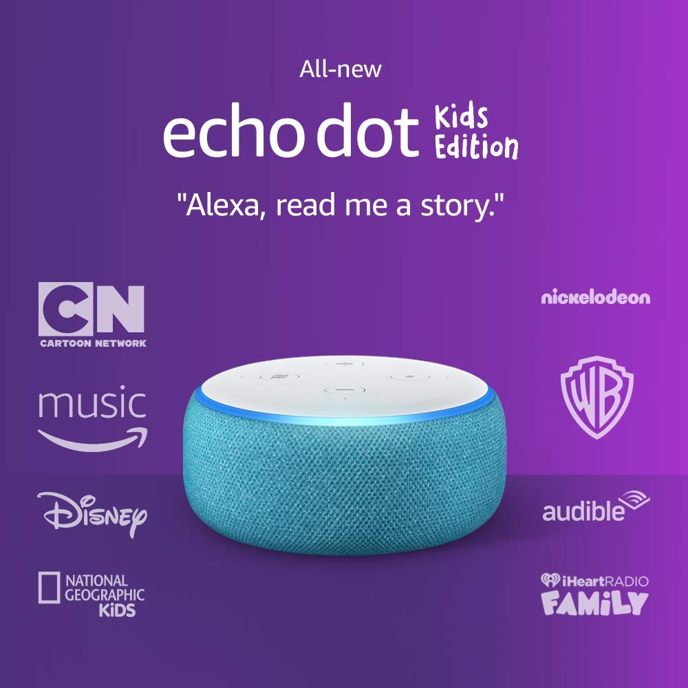 Voice Control All-New Echo Dot Kids Edition, an Echo designed for Kids, Blue Voice Control All-New Echo Dot Kids Edition, an Echo designed for Kids, Blue