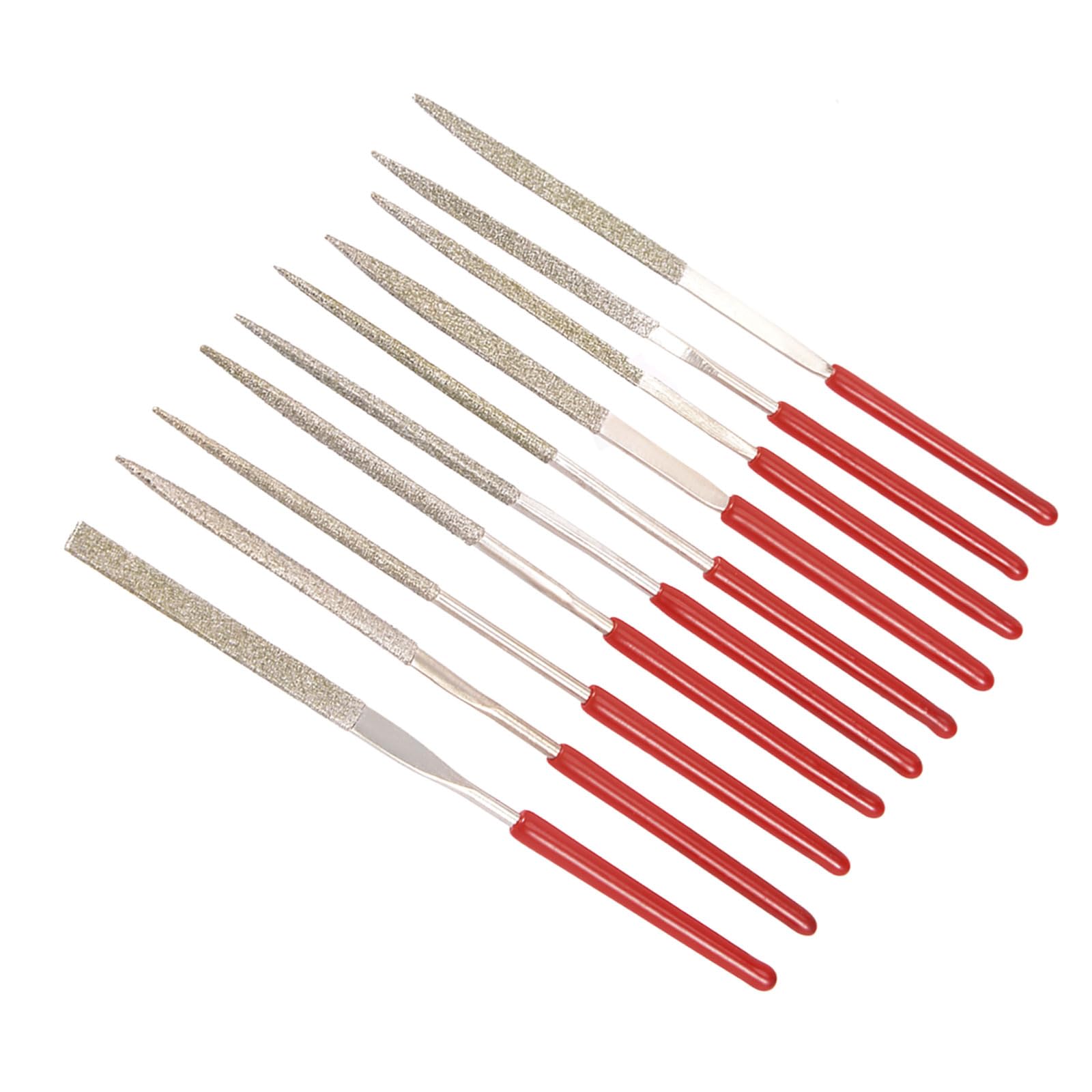 CoCud Diamond Coated Needle File Set, | 150 Grit 2mm Shank 100mm Length|, Diamond Files Sharpening Tool - (Applications: for Metal Glass Stone), 10-Pieces