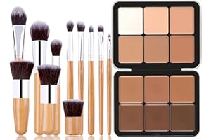Professional Makeup Cream Contour Palette, Joyeee 12 Colours Concearler Full Coverage & Makeup Brush Set Contour Concearler Palette Contouring Face Make Up Gift for Women Girls