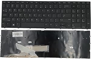 Laptop Replacement US Layout Keyboard for HP Probook 450 G5 455 G5 470 G5 Black Frame