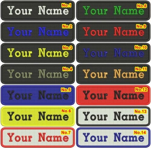 Rectangular 1 Line Custom Embroidered Name Tag Velcro Patch (Velcro)