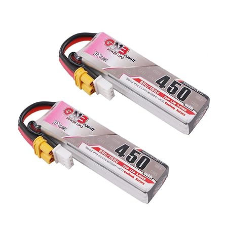 FancyWhoop 2pcs 450mAh 2S HV LiPo Akku 7.6V 80 / 160C XT30 Stecker für Micro FPV Racing Drone Quadcopter