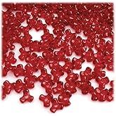 The Crafts Outlet 200-Piece Plastic Transparent Tri Beads, 10mm, Christmas Red