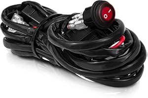 FieryRed Light Bar Wiring Harness Kit 12V 40A with On-Off Switch Power Relay Blade Fuse for Off Road Lights LED Work Light