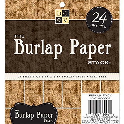 Diecuts with A View MS019057 Specialty Stack, 6 by 6-Inch, Burlap, 24/Pack