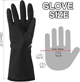Sourcing Map Latex Industrial Gloves, Chemical Resistant, Anti-Slip, Large, view 2