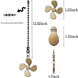 SUR-CIEL 4PCS Ceiling Fan Pull Chain, Fan Pull