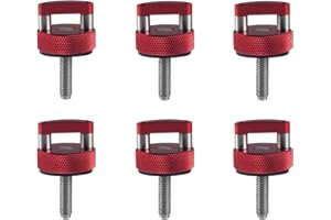 DEWHEL Aluminum Red Hard Top Quick Removal Fastener Thumb Screws W/D-Ring Compatible with Jeep Wrangler JK JKU JL JLU JT