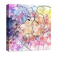 Canvas Wall Art Romantic Couple Canvas Prints Home Artwork Decoration for Living Room,Bedroom - 12x12 inches