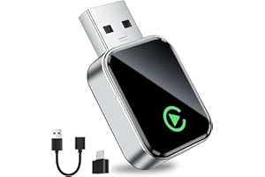 UANTIN Wireless CarPlay Adapter - Super Mini, Converts Factory Wired to Wireless CarPlay Dongle, Plug & Play Car Play Adapter for Apple iPhone iOS 10+/ Android 11+ & Cars from 2015+