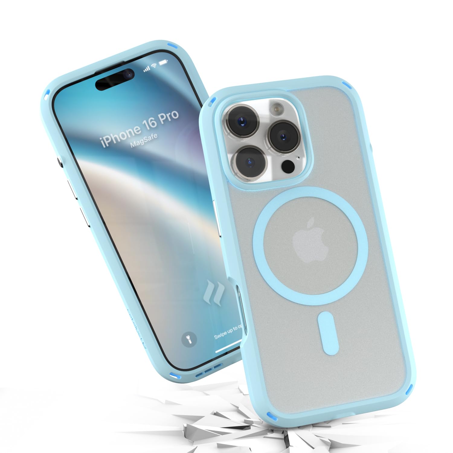 Catalyst Influence Case for iPhone 16 Pro, Military Grade Drop Protection Slim Case for Apple iPhone 16 Pro with Wrist Lanyard, Compatible with Magsafe, Crystal Clear Back Protective Case Cover