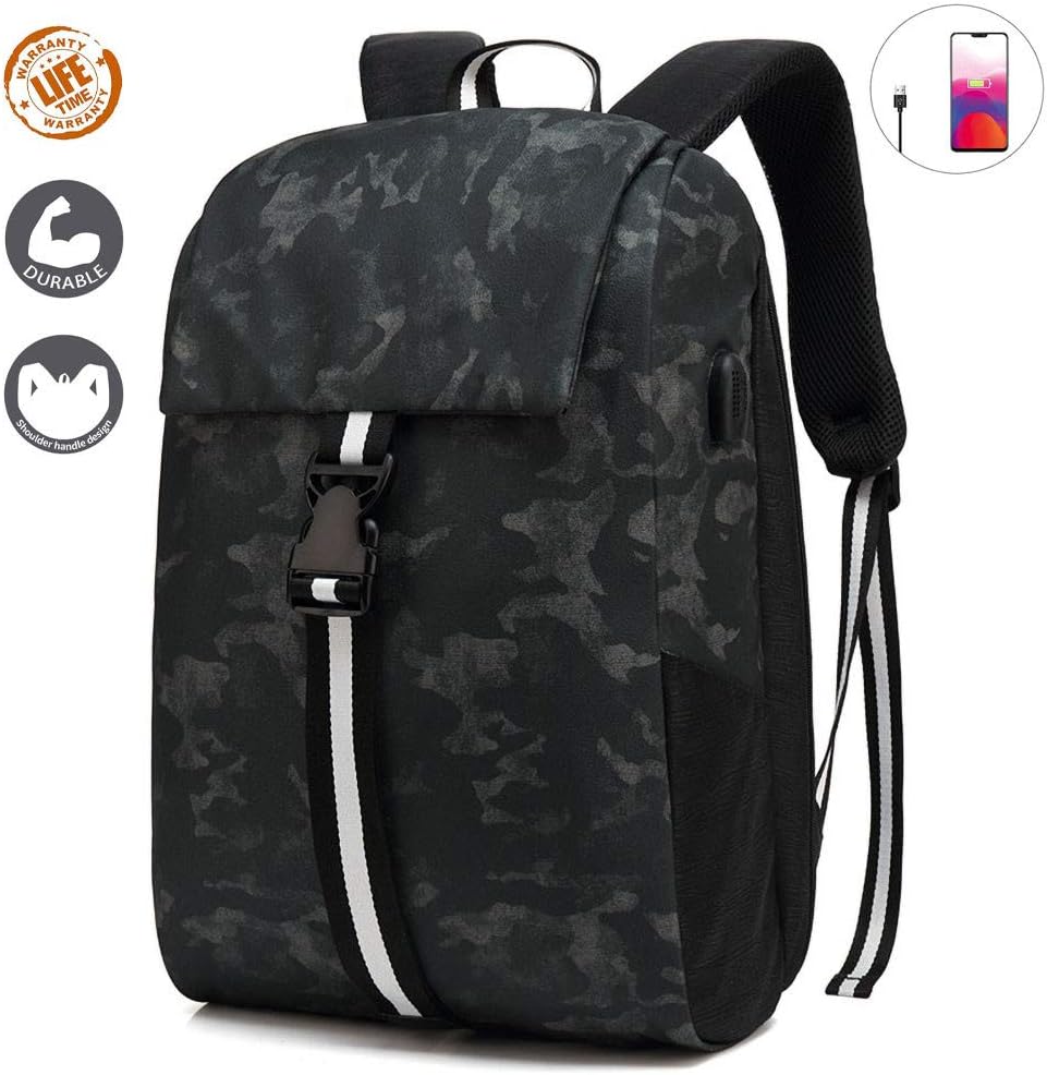 XMIMI laptop backpack waterproof anti-thief New computer bag usb men's camouflage light waterproof backpack outdoor leisure shoulder bag handbag Water Resistant School Rucksack for Women Men