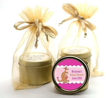 Amazon Com Kangaroo Pink Baby Shower Gold Tin Candle Favors Amazon Com Kangaroo Pink Baby Shower Gold Tin Candle Favors