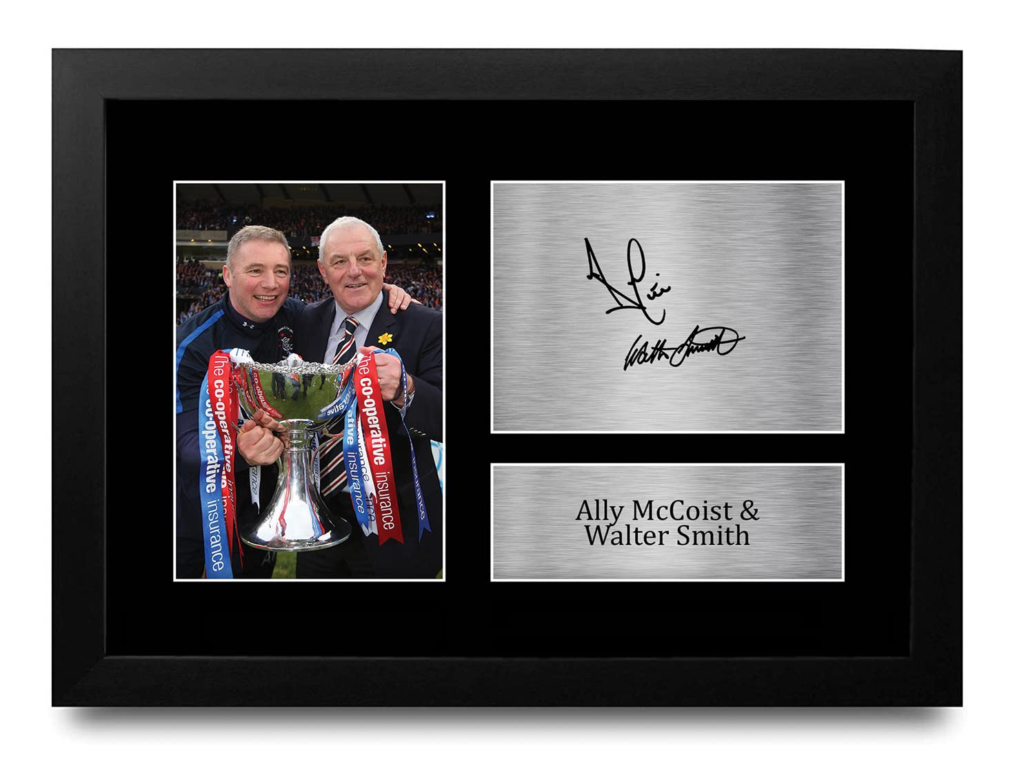 HWC Trading FR A4 Ally McCoist & Walter Smith Rangers Gifts Printed Signed Autograph Picture for Football Fans and Supporters - A4 Framed