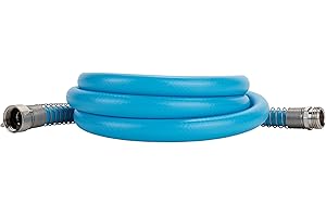 Camco EVOFlex 10-Ft RV Drinking Water Hose - Features Extra Flexible Design w/Stainless Steel Strain Relief Ends - Lead-Free, BPA-Free and Phthalate-Free - 5/8” Inside Diameter (22592)