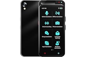 HASLED Language Translator Device, Portable Translator Device with 138 Languages & 4.1" Touch Screen, Smart Voice Photo Translator Real Time, Offline Online Translation for Business Learning Travel (Black)