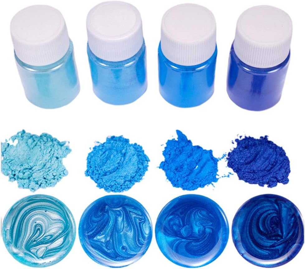 Epoxy Resin Colour Pigment Set, Luminous Powder Moulds for Epoxy Resin Jewellery, DIY Craft Soap Making, Bath Bomb Colourant, Slime Supplies, Set of 4