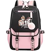 Alikpop USB Black Backpack Pink Shut Down Korean Casual Backpack Daypack Laptop Bag College Bag ( B1 )