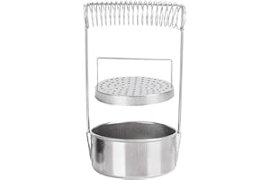 Pissente Brush Washer, Silver Paint Brush Washer Cleaner Uncovered Stainless Steel Oil Painting Pen Straight Washing Barrel Holder for Painting Brush Washing, 4.3 x 7.9in, Pissentesu4nvrgm8x
