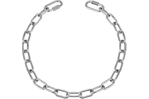 Stainless Steel Link Chain, KWOKWEI 3.28ft Long Metal Chain Link with 2 Locking Snap Hooks, 316 Stainless Steel Chain 5mm Hanging Chain for Yoga Swing Punching Bag