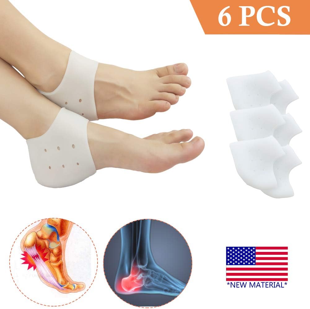 Heel Cups, Plantar Fasciitis Inserts, Heel Pads Cushion (3 Pairs) Great for Heel Pain, Heal Dry Cracked Heels, Achilles Tendinitis, for Men & Women. ...