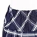 Urban CoCo Women's Elastic Waist Tartan Pleated School Skirt (Large, series 8 navy blue)