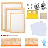 35 Pieces Screen Printing Kit, Include 3 Size of