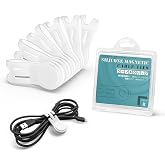 Kanemc Magnetic Cord Ties Organizers 8-Pack,Silicone Cable Tie,White | Reusable Twist Ties,Wire Strap for Charging Cables,Headphones,Bookmarks &amp; Fridge Magnets,Charging Cable Magnetic Organizer