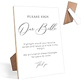 Minimalist Bible Guest Book Sign, Wedding Signs for Reception, Wedding Shower Decorations, 8 X 11" Wooden Wedding Table Signs Guest Book Sign for Party, Anniversary, Retirement, Graduation, 02