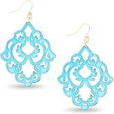 ZENZII Acrylic Resin Colorful Scroll Design Drop and Dangle Earrings for Women