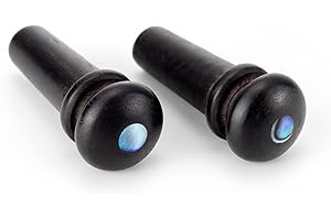 SWHMC 2PCS Ebony End Pins Black, Endpins for Acoustic Guitar Bridge Pins Pegs Guitar Parts Replacement