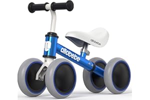 allobebe Baby Balance Bike, Cute Toddler Bikes 12-36 Months Gifts for 1 Year Old Girl Bike to Train Baby from Standing to Running with Adjustable Seat Silent & Soft 3 Wheels