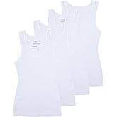 Comfneat Women's 4-Pack Slim-Fit Basic Tanks Cotton Casual Comfy Top Underwear Vests