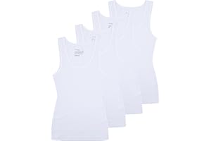 Comfneat Women's 4-Pack Slim-Fit Basic Tanks Cotton Casual Comfy Top Underwear Vests