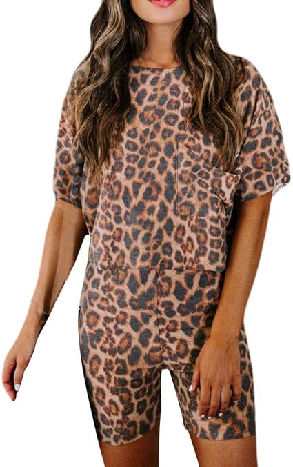 leopard print overall shorts