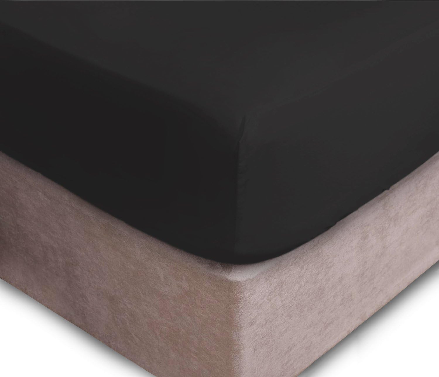 NIYS Luxury Bedding Extra Deep Fitted Sheets 16"/40CM Deep Bedsheets 16 Colours. (Super King, Black)