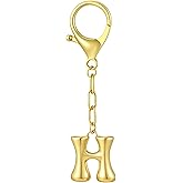 GAOKOXI Gold Bubble Initial Keychain Charm for Women Chunky Bag Purse Charms A-Z Letter Key Chains for Handbag Accessories
