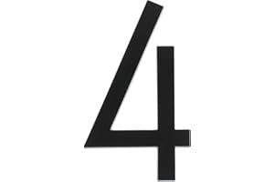 Hy-Ko Products FM-6/4 Floating House Number 4 (FOUR) 6" High Black