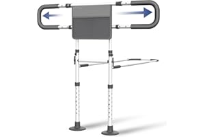 Agrish Bed Rails for Seniors - with Extendable Armrest, Adjustable Senior Bed Rail and Bed Assist Grab Bar for Elderly Adults