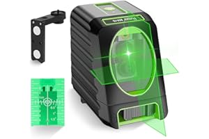 Huepar Professional Accuracy ±1/13in/2MM Cross Line Laser Level Self Leveling, Brighter Green Laser with Outdoor Pulse Mode, 