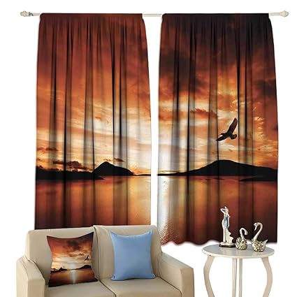 Amazon Com Fengruiyanjing Birds Window Curtain Drape A Sea Bird
