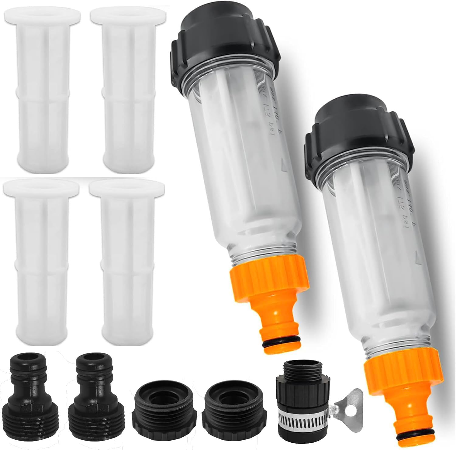 LATRAT Water Filter Garden Hose Set, 2 Pieces 3/4 Inch Water Pre-Filter Water Filter, Water Pre-Filter Garden Pump Pressure Washer Motorhome Garden Watering