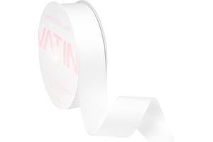 VATIN White Grosgrain Ribbon, 1-1/2" x Continuous 50 Yards, White Polyester Grosgrain Ribbon,Use for Bows DIY Hair Accessories, Gift Wrapping, Craft and Sewing